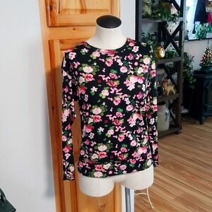 Polly &Esther blouse scoop back detail. Ladies Small.Floral Print